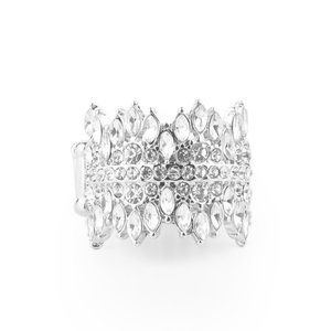 Silver and Rhinestone Stretch Ring